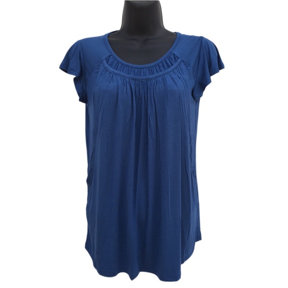 HUGE STORE CLOSING CLEARANCE SALE! Flowy Nursing Top Short Flutter Sleeves - Picture 6 of 7